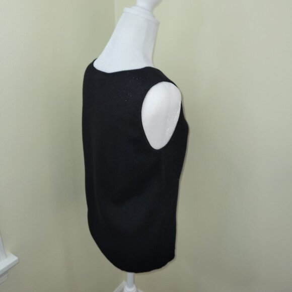 NWT Talbots Shimmer V-Neck Sweater Vest Black Lightweight W/Sparkle Women's SZ S - Picture 7 of 13